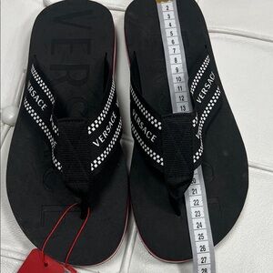 Versace Black and White Flip-Flops for Men